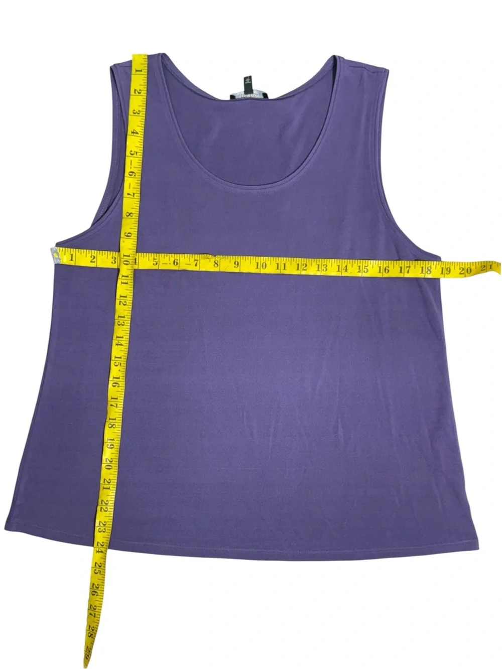 Eileen Fisher Stretch Silk Jersey Scoop Neck Tank Grape Purple Large NWT